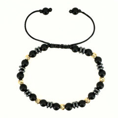 Bratara bile aur 14k onix negru mat si hematite