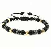 Bratara bile aur 14k onix negru mat si hematite