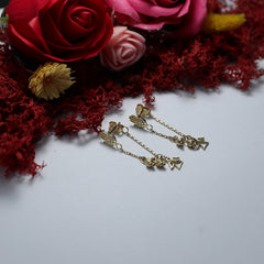 Cercei Aur 14K Lant cu bile si ingeras