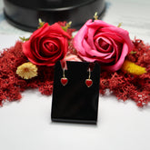 Cercei Aur 14K Inimioara rosie