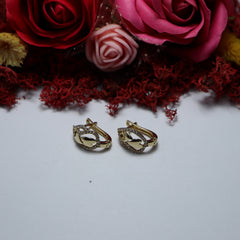 Cercei Aur 14K Frunza cu inimioare