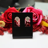 Cercei Aur 14K floare cu pietricele