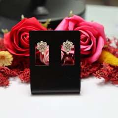 Cercei Aur 14K floare cu pietricele