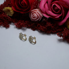 Cercei Aur 14K floare cu pietricele