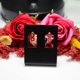 Cercei Aur 14K Infinit rosu
