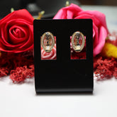 Cercei Aur 14K Abstract cu pietricele