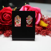 Cercei Aur 14K Abstract cu pietricele