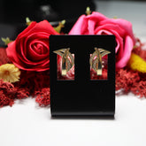Cercei Aur 14K Abstract cu pietricele