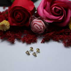 Cercei Aur 14K triunghi cu pietricele