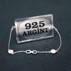 Bratara Argint 925 Infinit cu banut pietre