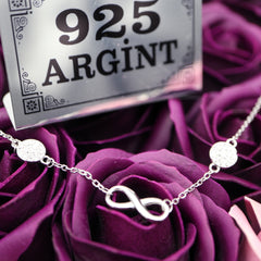 Bratara Argint 925 Infinit cu banut pietre