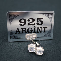Cercei Argint 925 Piatra alba