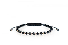 Bratara bile striate aur 14k si onix negru