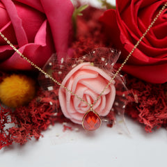 Colier Aur 14K Piatra rosie