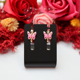Cercei Aur 14K Fluture Roz
