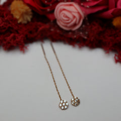 Cercei Aur 14K cerc cu lant