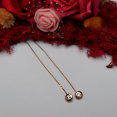 Cercei Aur 14K Piatra cu lant