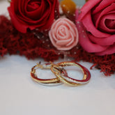 Cercei Aur 14K Creole doua culori