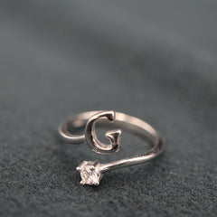 Inel Argint 925 Initiala G- Reglabil