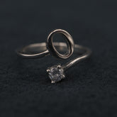 Inel Argint 925 Initiala O- Reglabil