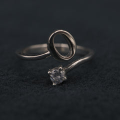 Inel Argint 925 Initiala O- Reglabil