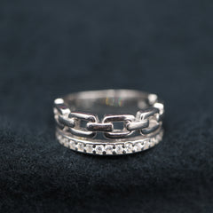 Inel Argint 925 Dublu cu zale si pietricele