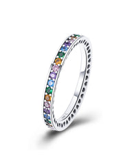 Inel Argint 925 Tennis pietre colorate