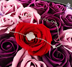 Bratara Argint 925 Floare cu pietricele