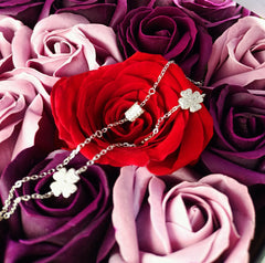 Bratara Argint 925 Lant dublu cu trifoi