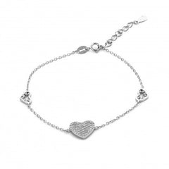 Bratara Argint 925 Trei inimioare cu pietre