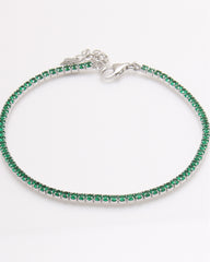Bratara argint 925 Tennis Verde