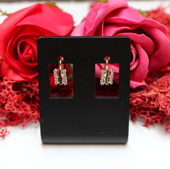 Cercei Aur Abstract cu pietre