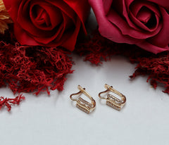 Cercei Aur Abstract cu pietre