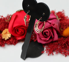 Cercei Aur Alb si galben