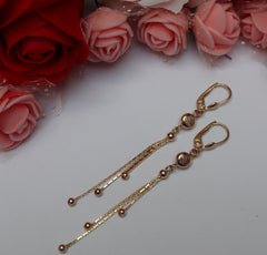 Cercei Aur cu lant si bilute