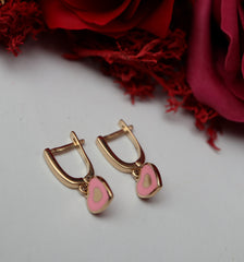 Cercei Aur Inimioare roz