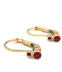 Cercei Aur Piatra rosie