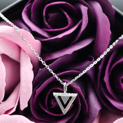 Colier Argint 925 Triunghi cu pietre