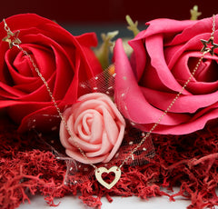 Colier Aur Inimioara cu stelute