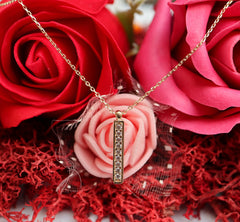 Colier Aur 14K Linie de pietre