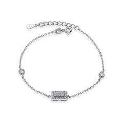 Bratara Argint 925 Dreptunghi cu pietre