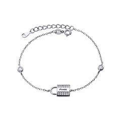 Bratara Argint 925 Lacat cu pietricele