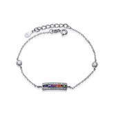 Bratara Argint 925 Dreptunghi cu pietre colorate