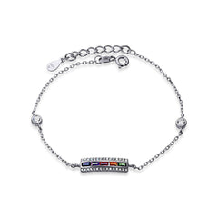 Bratara Argint 925 Dreptunghi cu pietre colorate