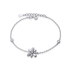 Bratara Argint 925 Floare cu pietre