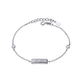 Bratara Argint 925 Dreptunghi cu pietre albe