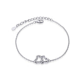 Bratara Argint 925 Doua inimioare