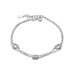 Bratara Argint 925 Lant dublu cu trifoi