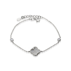 Bratara Argint 925 Floare cu pietricele