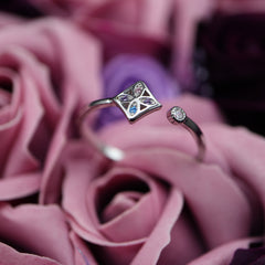 Inel Argint 925 Romb cu pietre